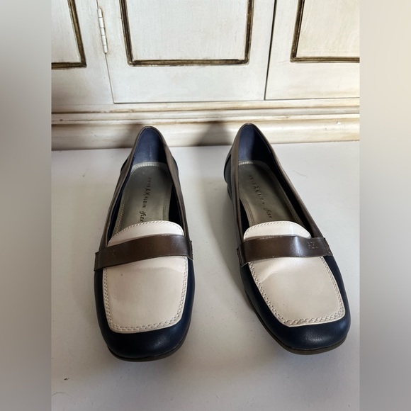 Women’s Anne Klein Vittorio loafers iflex faux leather metallic fabric strap 8.5 - Picture 4 of 9